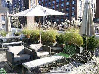 outdoor urban common spaces for apartment buildings in Manhattan.