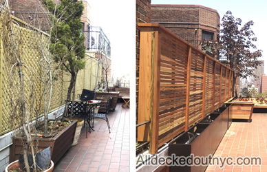 Improve your terrace with a new wooden wall or fence