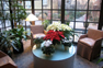 flower arrangements and holiday decor